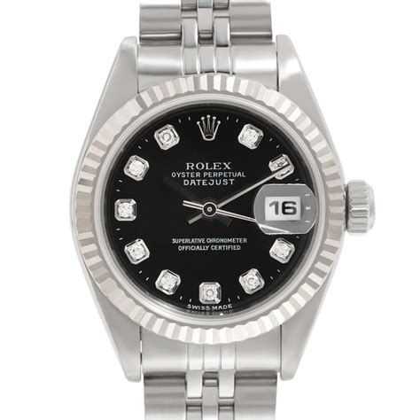 rolex datejust women's black face|Previously Owned Rolex Datejust Women's Watch 82923302234.